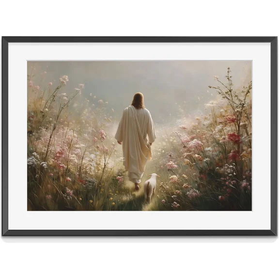 Jesus Leaves The 99 Christian Wall Art Printable, The Lost Sheep Art, Jesus Good, Matte Canvas Stretched, Posters for Room Bedroom Living Room Bathroom Wall Decor, Posters & Art Prints, Gift.