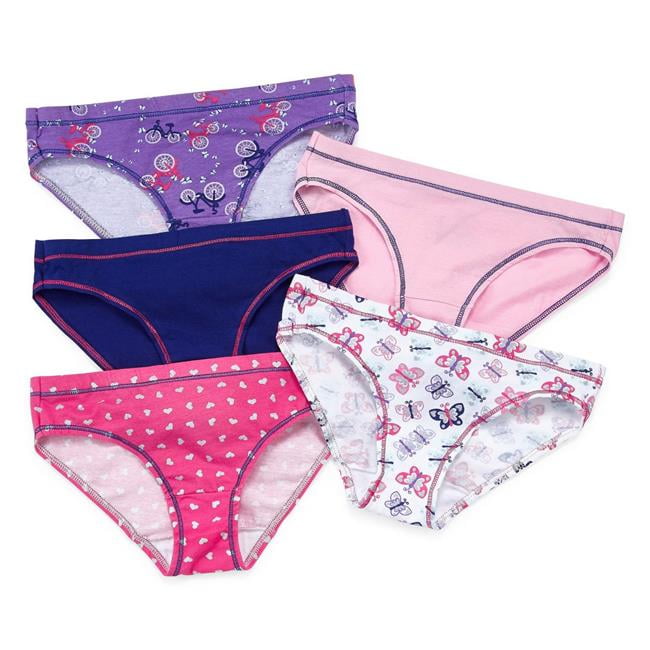 Hanes 090563948123 Ultimate Girls Cotton Stretch Bikinis, Assorted ...