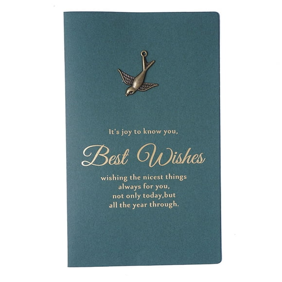 Xingzhi Christmas Blessing Greeting Card New Year Holiday Paper Postcard Hot Stamping Vintage Printing Lovely Words