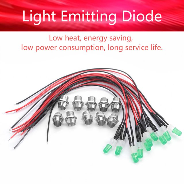 Diodo de luz, 10 piezas, 12 V, 8 mm, diodo emisor de luz LED, multifuncional