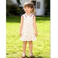 thumbnail image 2 of Bellafa Toddler Girls Sleeveless Lapel Neck Summer Dress Princess Ruffle A-Line Cotton Sundress Kids Casual Polo Dresses 2-7 Years, 2 of 8