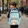thumbnail image 6 of FKELYI Floral Cartoon Otter Print 17 Inch School Bookbag for Kids Backpack Spacious Schoolbag for Boys Girls Casual Daypack with Multi-Pockets Travel Knapsack for Elementary Student, 6 of 7