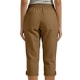 thumbnail image 5 of Capris for Women with Pockets New Womens Linen Capris Trousers with Pockets, Elastic Waist Drawstring Casual Pants, Summer Loose Fits Versatile Pants, 5 of 6