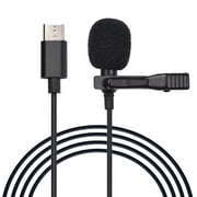 Ammoon K05 Professional Lavalier Microphone Omnidirectional Mic with Easy Clip-on Noise Reduction Recording Mic for Interview Podcast Video Conference Compatible with Android (/Type C Cable