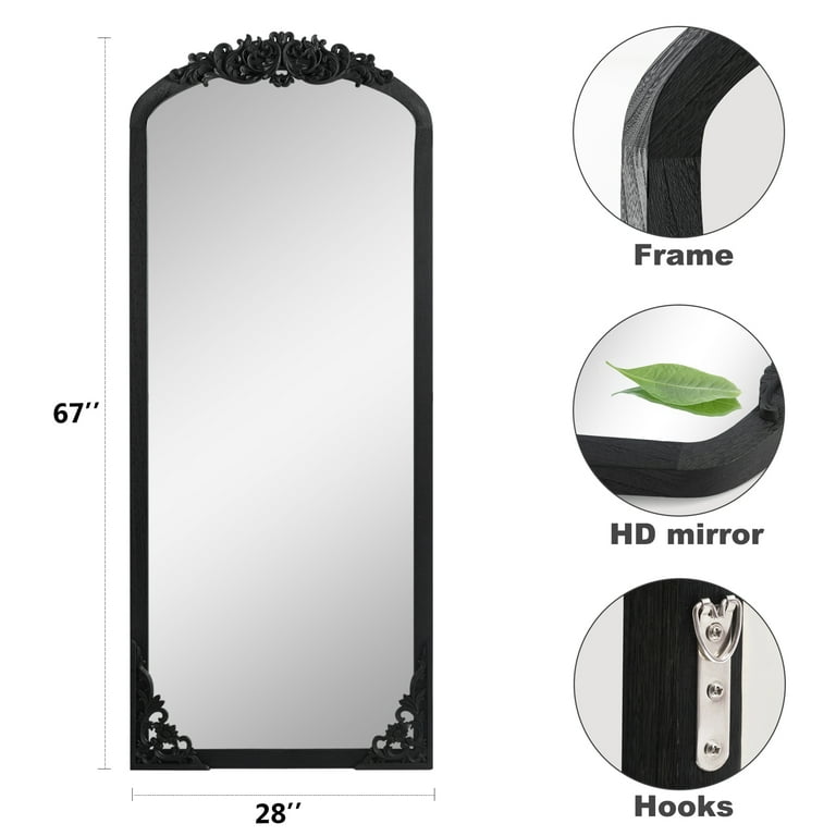 71x30 Arch Full-Length Vintage Mirror, Black - Walmart.com