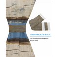 thumbnail image 4 of Blue Beige Wood Grain Blackout Curtains French Door Curtains for Door Window, Modern Shabby Chic Board Privacy Drapery for Patio/Sidelight Doors, 1 Panel with Tieback, 25 x 72 Inches, 4 of 6