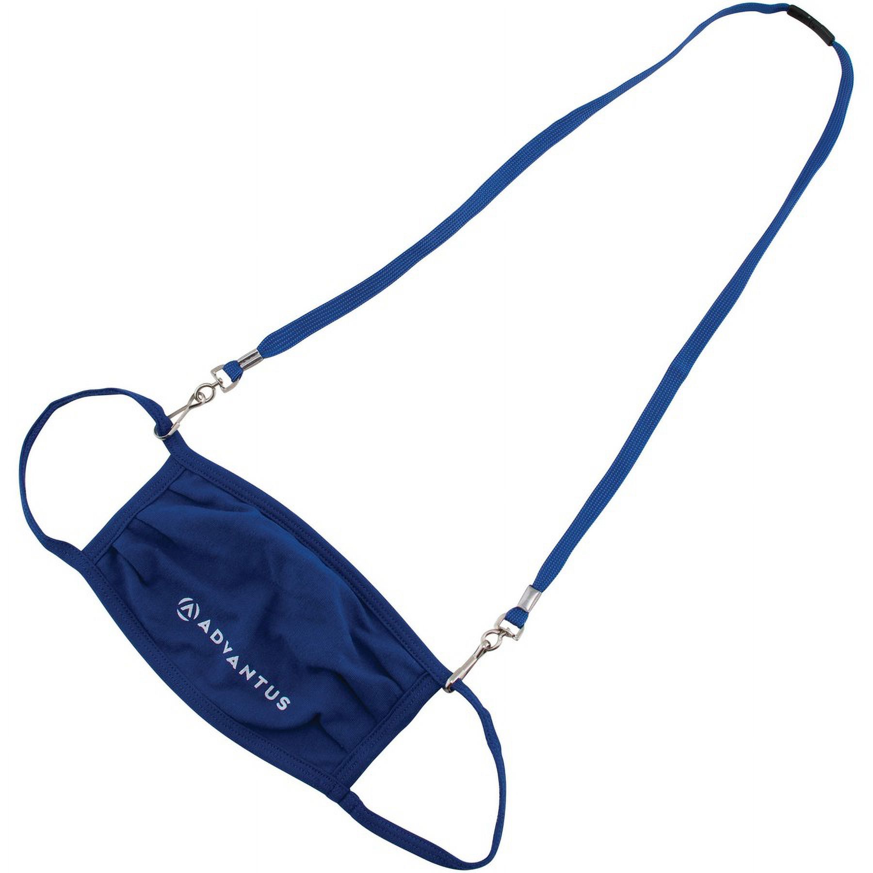 Advantus Face Mask Lanyard - 10 / Pack - 30" Length - Blue