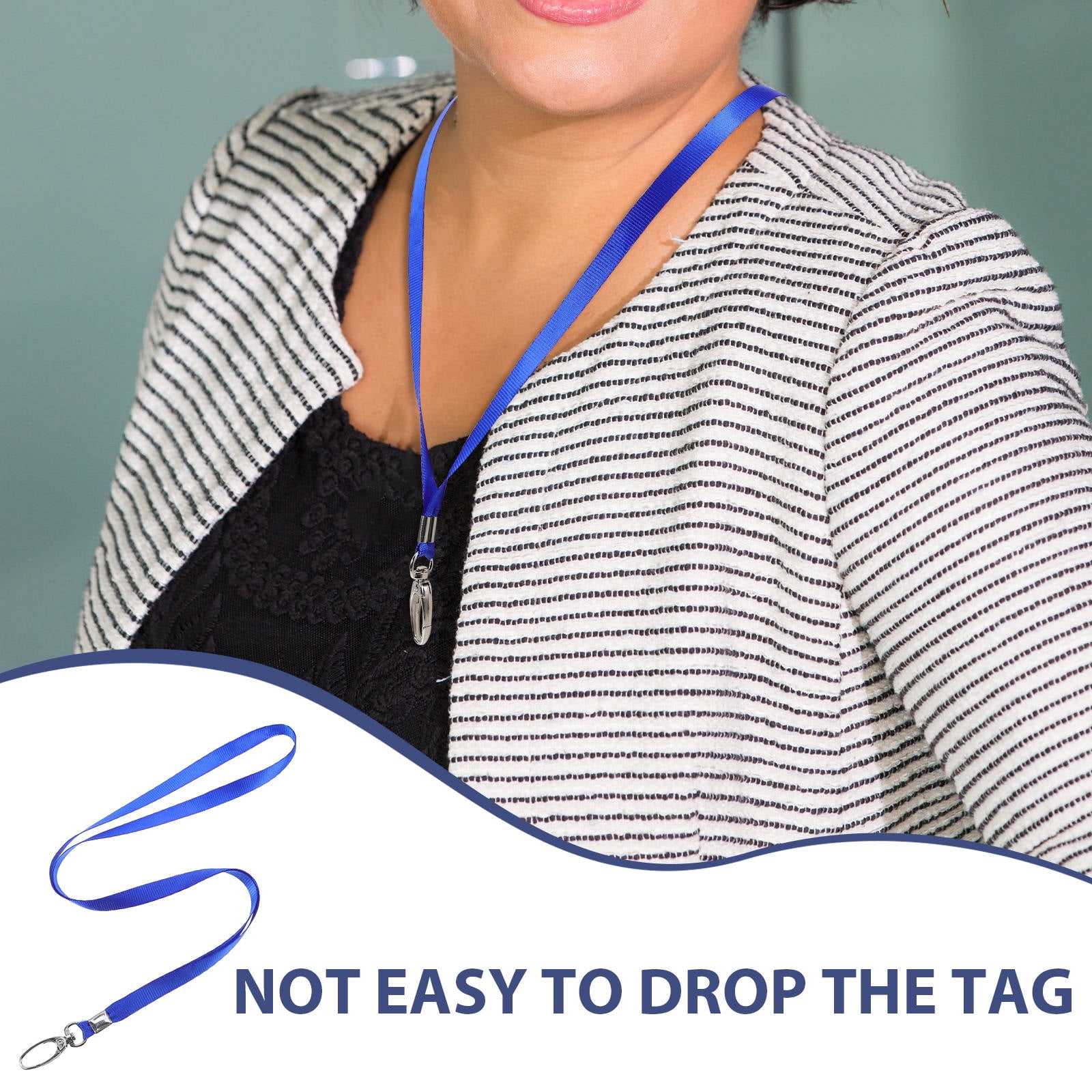 RENACLIPY 50pcs Visitor Badge Lanyards with Lightweight Plastic Badge Holders for Travel and Events