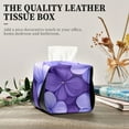 thumbnail image 4 of Beauty Dark Purple Flowers Tissue Box Cover Leather Square Rectangle Tissue Box Holder for Bathroom Living Room Desk Office Decor, 4 of 7