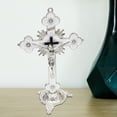 thumbnail image 2 of Metal Catholic Crucifix with Stand, Alloy Statue & Figurine for Table Decoration, Decor, 2 of 8