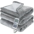 thumbnail image 3 of Mizzeo Grey Flannel Heated Blanket, 50 in x 60 in, 3 of 9