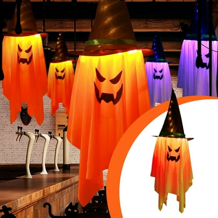 

Home Decor Halloween Decorations Halloween Decor Outdoor 2 Pcs Large Size Halloween Lighted Glowing Witch Hat Outdoor Ornaments Hanging Decorations for Halloween Party Indoor Outdoor Home Tree