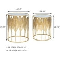 thumbnail image 3 of Homebeez End Tables Set of 2, Gold Nesting Side Coffee Table Decorative Round Nightstands (Stainless Steel Top), 3 of 8