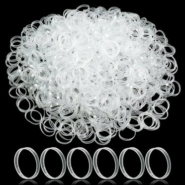 1000x Clear Pony Tail Hair Tie Rubber Elastic Mini Bands Flexible Stretchy Bind