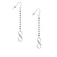 thumbnail image 2 of Delight Jewelry Silvertone Psalm 23:1 Infinity Sign - Silver-tone Long Sparkle Dangle French Earrings, 2 of 4