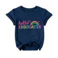 thumbnail image 3 of Girls Crew Neck Printed Short Sleeve T-shirt for Back to School,Comfortable Casual Kids Tops,Matches Pants and Skirts, 3 of 4