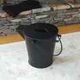 thumbnail image 3 of Minuteman International Powder Coated Steel Ash Pail w/ Handle, All Black, 3 of 6