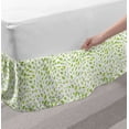 thumbnail image 2 of Leaf Bed Skirt, Various Types of Green Fresh Leaves Illustration with Garden Summer Season Graphic Design, Elastic Bedskirt Dust Ruffle Wrap Around for Bedding Decor, 4 Sizes, Green, by Ambesonne, 2 of 2