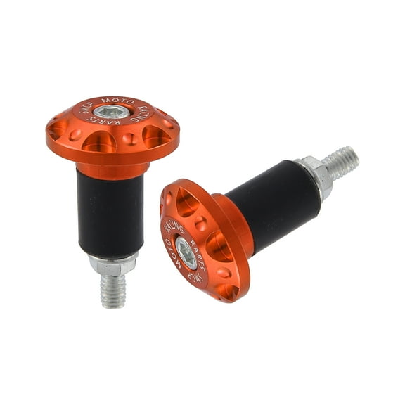 7/8" 22mm Motorcycle Hand Grips Handlebar End Slider Caps Plugs Aluminum Alloy Orange 1 Pair