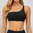 thumbnail image 2 of CUSTG Women Camis Sleeveless Solid Color One Shoulder Back Yoga Bra For Outdoor Sports Running And Fitness Tank Tops Trendy Female Summer Shirts, 2 of 6