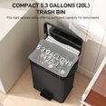 thumbnail image 4 of HOMCOM 5.3 Gallon/20L Garbage Can Trash Bin with Soft Close Lid Matte Black, 4 of 10