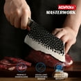 thumbnail image 3 of KONOLL Meat Cleaver 7 inch Forged Hammered Kitchen Knife German High Carbon Steel Chinese Knife Butcher knives Vegetable Cutting Knife with solid wood Handle, 3 of 5