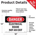 thumbnail image 2 of Electrical Room Not An Exit OSHA Danger Vinyl Decal Label 18 Inch x 12 Inch - 10 Pack, 2 of 6
