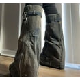 thumbnail image 3 of Padlock Fold Over Platform Denim Knee High Boots, 3 of 4