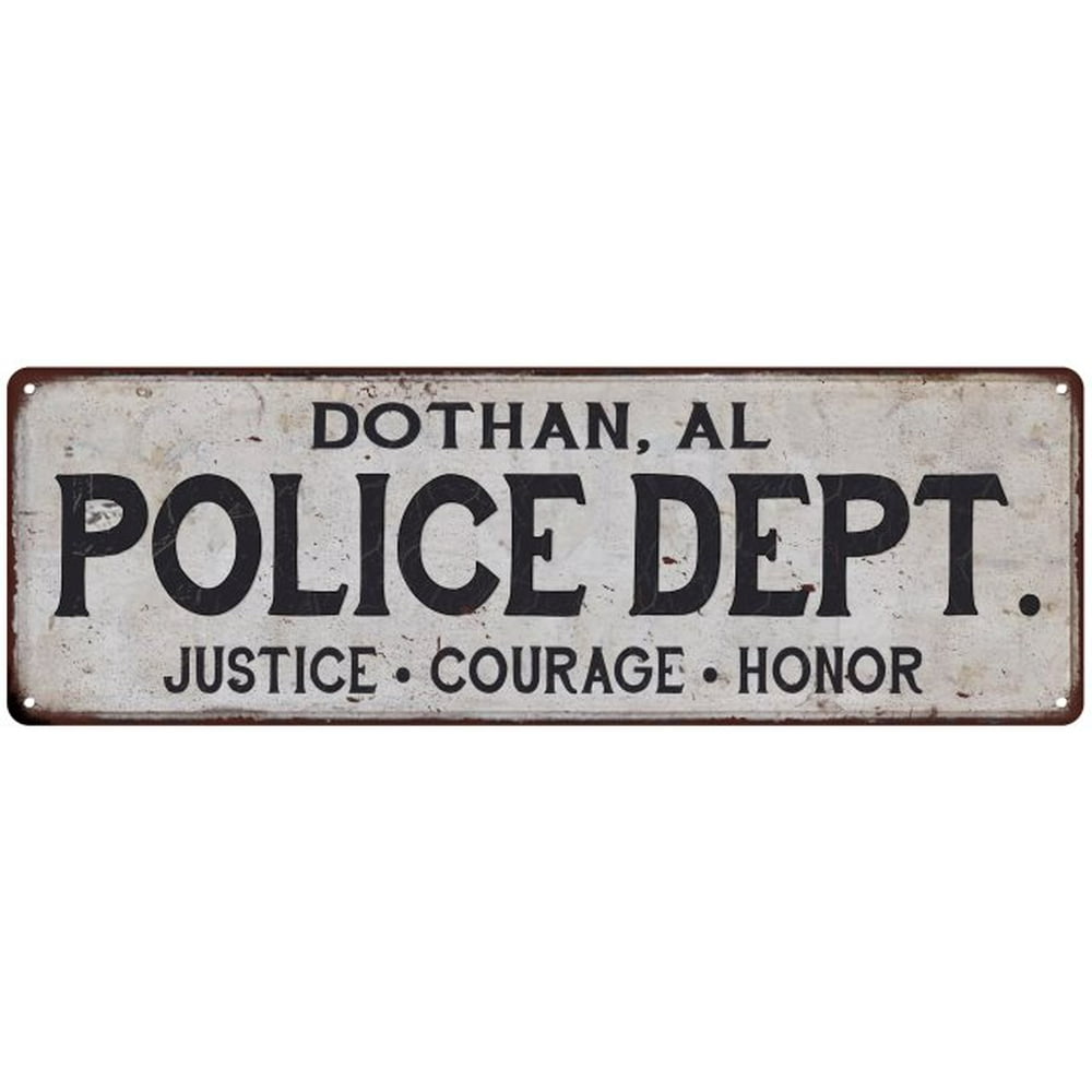 DOTHAN, AL POLICE DEPT. Home Decor Metal Sign Gift 8x24 108240012506