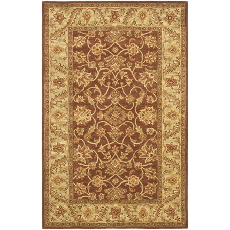 Safavieh SAFAVIEH Golden Jaipur GJ250E Handmade Rust / Green Rug SAFAVIEH Golden Jaipur GJ250E Handmade Rust / Green Rug Update your home or office with this handmade traditional Golden Jaipur Persian design rug. An intricate Oriental design and a dense  thick pile highlight this handmade rug. Premium wool is used with a luster wash finish to give it a soft silky finish to ensure this is one of the most luxurious rugs available. Rug has an approximate thickness of 0.5 inches. For over 100 years  SAFAVIEH has set the standard for finely crafted rugs and home furnishings. From coveted fresh and trendy designs to timeless heirloom-quality pieces  expressing your unique personal style has never been easier. Begin your rug  furniture  lighting  outdoor  and home decor search and discover over 100 000 SAFAVIEH products today.