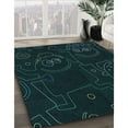 thumbnail image 3 of Ahgly Company Machine Washable Indoor Square Transitional Night Black Area Rugs, 4' Square, 3 of 7
