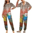 thumbnail image 6 of Adventure Time Jake The Dog Womens Mens Hooded Jumpsuit - Zip Up One Piece Pajamas Soft Cozy Winter Warm Plush Loungewear, 6 of 8