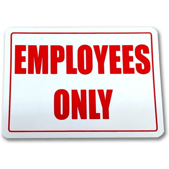 Employees Only 5.5" H x 7" W Sign, Retail Business Store Policy Sign, 5 Pack