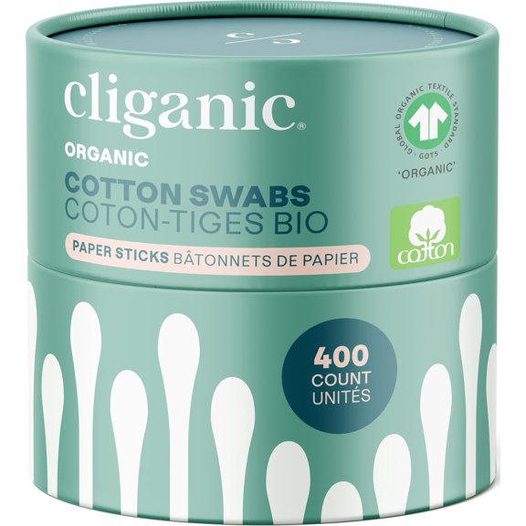 Hisopos de Algodón Orgánico Cliganic 400 Unidades