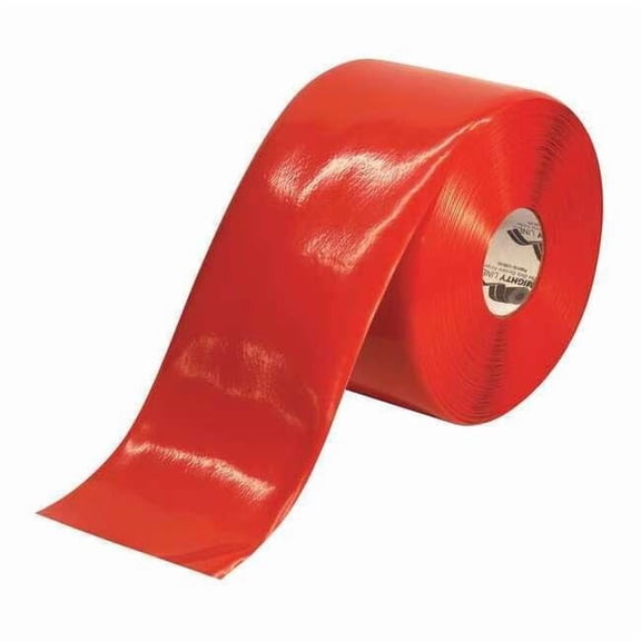 Mighty Line Floor Marking Tape, Rubber, Solid, Red, 6 in W. 6RR