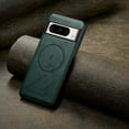 thumbnail image 6 of Magnetic Phone Case for Google Pixel 9 / 9 Pro, Classic Business Shockproof Protective Compatible with MagSafe Charging PU Leather Back Case for Men Women for Google Pixel 9 / 9 Pro - Green, 6 of 7