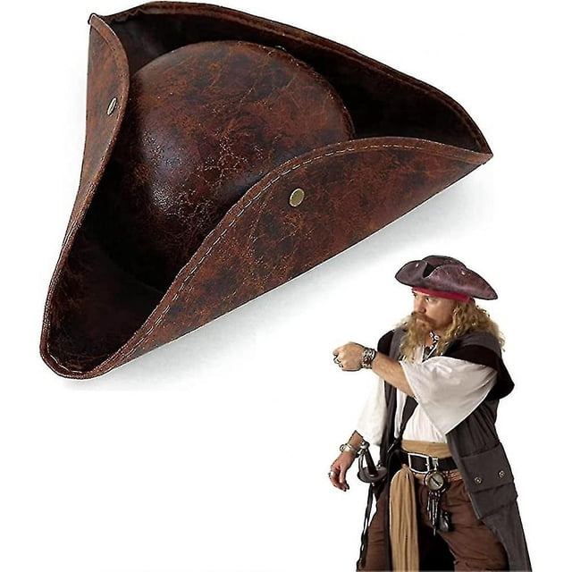 Sombrero pirata para adultos, sombreros de Halloween para adultos, sombrero de tricornio de estilo colonial, adecuado para EER