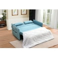 thumbnail image 4 of Pull Out Sofa Sleeper,Modern Pull Out Bed Lounge Chair with 2 Side Pockets,2 Pillows for Living Room Office,Convertible Sleeper Sofa Bed,Velvet Loveseat Sofa Couch with Adjustable Backrest,Blue, 4 of 7