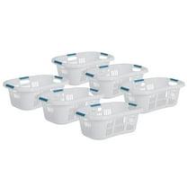 Rubbermaid 2.1-Bushel Small Hip-Hugger Laundry Basket, White (6-Pack)