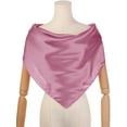 thumbnail image 2 of INSPIRE CHIC Women's Satin Neck Scarf Square Silky Solid Neckerchief Head Wrap Bandanas Pink Purple 90x90cm/35.4x35.4 inches(LxW), 2 of 6