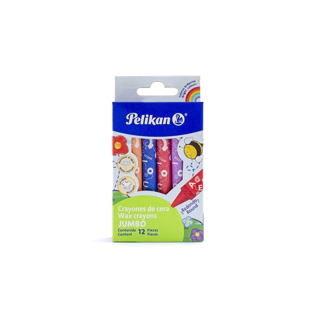 Crayones Pelikan Jumbo Redondos C/12 Paquete con 6 Piezas