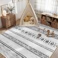 thumbnail image 2 of KoshiMe Area Rugs 6'x9', Low Pile Non-Slip Washable Rug for Living Room, Soft Boho Moroccan Neutral Geometric Indoor Rug for Bedroom Dining Room Office, Grey Black, 2 of 8