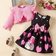thumbnail image 5 of Karoyedx Kids Dresses for Girls Fall Toddler Little Girls Dress And Cardigan Sets 2 Piece Floral Print Sleeveless Dress and Long Sleeve Cardigan Set Pink Size,18-24 Months, 5 of 5
