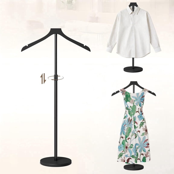 OLV Height Adjustable T Shirt Display Stand 30-41",Mannequin Torso for Vendors,Wooden Clothes Garment Rack,Black