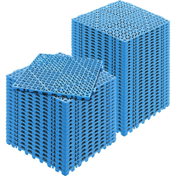 Azulejo entrelazado VEVOR, 50 piezas, PVC blando azul, 30 x 30 cm