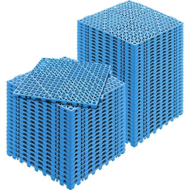 Azulejo entrelazado VEVOR, 50 piezas, PVC blando azul, 30 x 30 cm