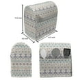 thumbnail image 4 of Geometric Stand Mixer Cover, Aztec Motifs Triangles Squares Folk Inspiration Tribal Image, Kitchen Appliance Organizer Bag Cover with Pockets, 5 Quarts, Mint Dark Blue Peach, by Ambesonne, 4 of 4