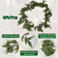 thumbnail image 2 of 6FT Christmas Cedar Garland with 60 Pine Branches, Christmas Artificial Faux Norfolk Pine Garland Artificial Greenery for Fireplace, Table, Mantle, Wall, Indoor, Outdoor,Home Decorations, 2 of 7