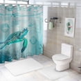 thumbnail image 7 of Orinice  Sea Turtle Shower Curtain Blue Ocean Life Bath Curtain Watercolor Coral Beach Bathroom Curtain Underwater Jellyfish Seashell Bath Curtain Waterproof Fabric Shower Curtain with Hooks, 69x72, 7 of 7