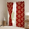 thumbnail image 3 of Homewish Ancientr Damask Jacquard Black Out Curtains,Baroque Print Curtains Pack of 2 (42x63 Each),Red Gold Bedroom Curtains For Boys Girls,Breathable Home Decor, 3 of 6
